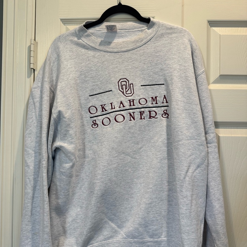 Delta Gray Crewneck Sweater Oklahoma Sooners